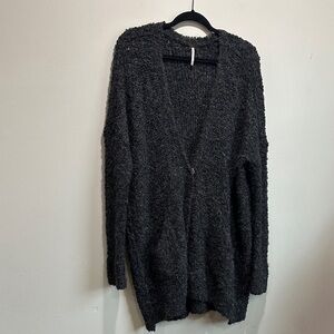 Free People Charcoal Knit Cardigan Over Size